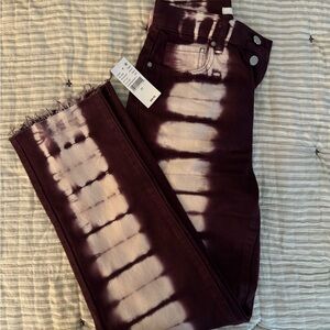 Pacsun High Waist Straight Red Tie Dye Jeans- New with Tags